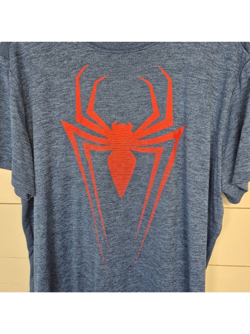 Marvel Men's Spider-Man Anti-Wicking Blue Heather Workout T-Shirt 2X - Picture 2 of 5